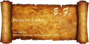 Bozsin Fodor névjegykártya